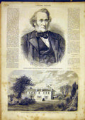 Original Old Antique Print Portrait Cobden Dunford House Middhurst Sussex 1865