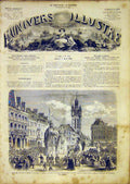 Original Old Antique Print Fete Gayant Carnival Ravaut Artillery French 1865
