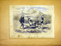Original Old Antique Print Japanese Litter Japan Travel French 1865 Victorian