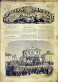 Original Old Antique Print Funeral Prince Bonaparte Rome Italy French 1865 19th