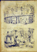 Original Old Antique Print Forest Porters Schuler Ladies Wood French 1865 19th