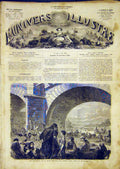 Original Old Antique Print Seine Floods Lix Victims French 1865 Paris France