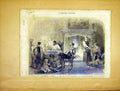 Original Old Antique Print Concert Family Elizabeth Reign Music French 1865