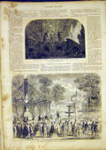 Original Old Antique Print Champs-Elysees Paris Sunday Fair French 1865 19th