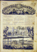 Original Old Antique Print Boulogne Seine Archeveque Paris Lix French 1865 19th
