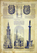Original Old Antique Print Seine Monument Hastings Wycliffe Sainte-Foye 1865
