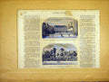 Original Old Antique Print Paris Library Square Temple France French 1865 19th