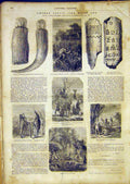 Original Old Antique Print Human Remains Paris Dordogne Pharoah French 1865 19th