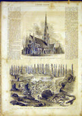 Original Old Antique Print Canada Cathedral Montreal Lake Superior 1865 19th