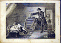 Original Old Antique Print Roman Herrick Fine Art French 1865 19th