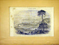 Original Old Antique Print View River Rade Genes French 1865 19th