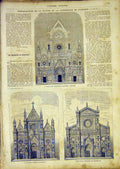 Original Old Antique Print Architect German Fabris Florence Peterson Copenhagen