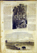 Original Old Antique Print Miners Larcher Bhoutan Frontier India French 1865