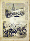 Original Old Antique Print Military Saint-Pierre Prussian Boheme French 1866