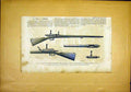 Original Old Antique Print Guns Army Prussian Delannoy Weapons French 1866 19th