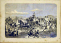 Original Old Antique Print Pope Rome Italy Procession French 1866 19th