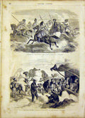 Original Old Antique Print Cavalry Afghanistan Military Suez Canal 1866 19th