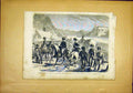 Original Old Antique Print Military Chasseurs Tyroliens Thaya French 1866 19th