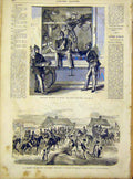 Original Old Antique Print Volunteers Hussars Hungary Artillery Prussian 1866