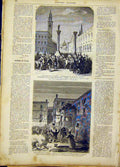 Original Old Antique Print Italian Cavalry Venice Troops French 1866 Victorian