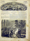 Original Old Antique Print Castle Weimar Bivouac Military French 1866 Victorian