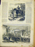 Original Old Antique Print Boheme Prussian Medici Ponti Troops French 1866 19th