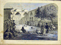 Original Old Antique Print Constantinople Sheep Fight Persan French 1866 19th