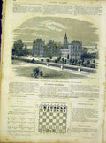 Original Old Antique Print Castle Cobourg Moritzkirche French 1866 Victorian