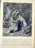 Original Old Antique Print Perth Daughter Girl Edwards Fine Art French 1866 19th