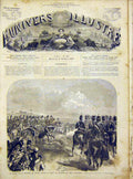 Original Old Antique Print Cavalry Review Aldershott Prince Wales 1866 Victorian