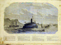 Original Old Antique Print Taureau Toulon Submarine Boat French 1866 Victorian