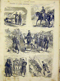 Original Old Antique Print Uniforms Military Infantry Officer French 1866 19th