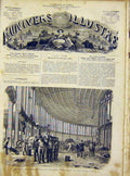 Original Old Antique Print Palace Universal Exhibition Crepon French 1866 19th