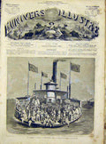 Original Old Antique Print Boat Vapeur New York Meyer America French 1866 19th