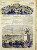 Original Old Antique Print Trocadero Military Lena Bridge French 1866 Victorian