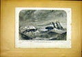 Original Old Antique Print Boat Paquerot Navy Sea Wreck French 1866 Victorian