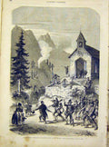 Original Old Antique Print Volunteers Tyrol Scharfetter Military French 1866