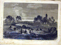 Original Old Antique Print Midnight Mass Berry French 1866 Church 19th