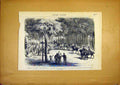 Original Old Antique Print Fountainbleau Ruins Franchart Royal French 1868 19th