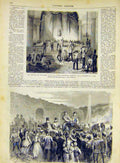 Original Old Antique Print National Guard Troops Schoenbrunn Napoleon 1868 19th