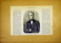 Original Old Antique Print Portrait Viennet French Academy 1868 19th