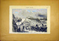 Original Old Antique Print Amiens Disaster Tribune Course French 1868 Victorian
