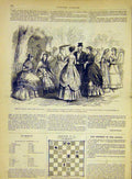 Original Old Antique Print Fashion Ladies Summer Janet Hermite French 1868 19th