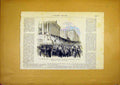 Original Old Antique Print Statue Bourse Peristyle Cloture Romer French 1868