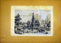 Original Old Antique Print Paris Square Montholon Bellefond French 1868 19th