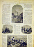 Original Old Antique Print Transylvania Hermannstadt Terzbourg Miklos Bohemians