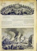 Original Old Antique Print Shop Explosion Arsenal Metz French 1868 Victorian