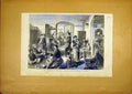 Original Old Antique Print Food Kitchen Berlin Economy French 1868 Victorian
