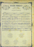 Original Old Antique Print Song Music Score Nadaud Jours Perdus French 1868 19th