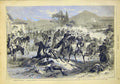 Original Old Antique Print Battle Alcolea Troops Serrano French 1868 Victorian